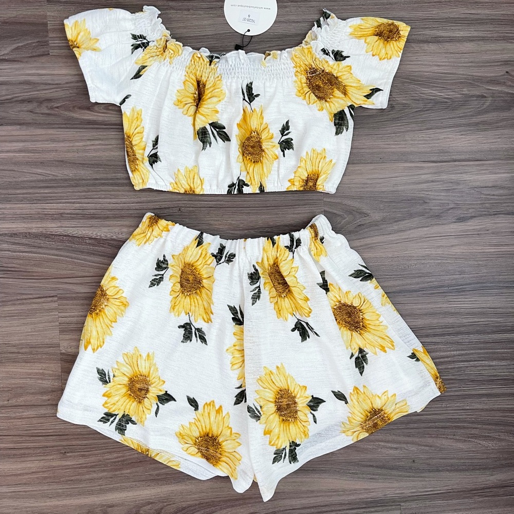Sunflower Two Piece Set White Fox Boutique